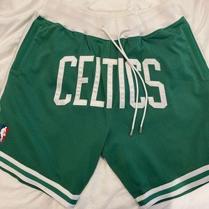 Just Don shorts. Authentic. Boston Celtics.